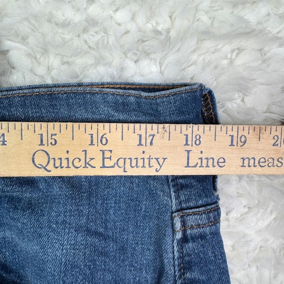 Madewell The Slim Boyjean Distressed Ripped Blue Denim Jeans Women Sz 32 Stretch - Picture 5 of 9